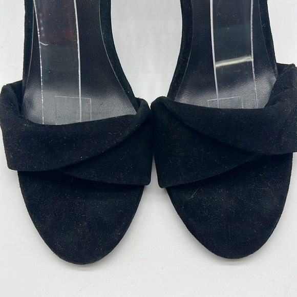 RAYE - Jennifer Black Suede Twist Open Toe Adjustable Ankle Straps Heels Size 9 - Picture 4 of 14